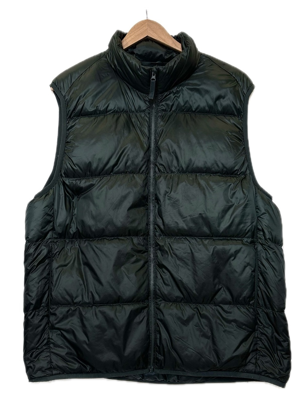 Uniqlo Ultra Light Down Full Zip Puffer Vest Mens Size Large Dark Green Packable